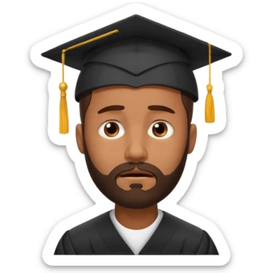 bearded brown man face palm exhausting graduation sticker