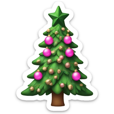 Christmas Tree with pink decorations  sticker