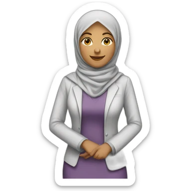 teacher wearing a hijab always busy with meeting sticker