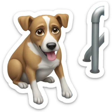 Dog pooping in pool sticker