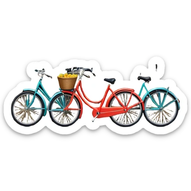 Cinematic Realistic Amsterdam Canal Houses Landmark Emoji, featuring narrow, gabled facades in vibrant colors reflecting on the calm canal waters, with bicycles lining the cobblestone streets. sticker