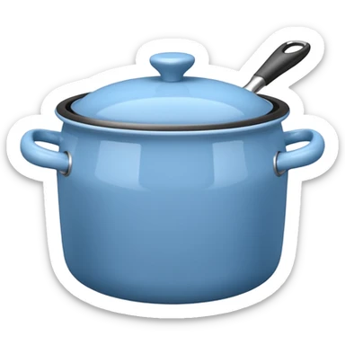 cooking pot powder blue   sticker