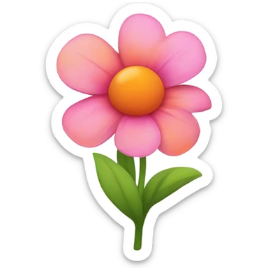 Flower pink and orange of summer  sticker