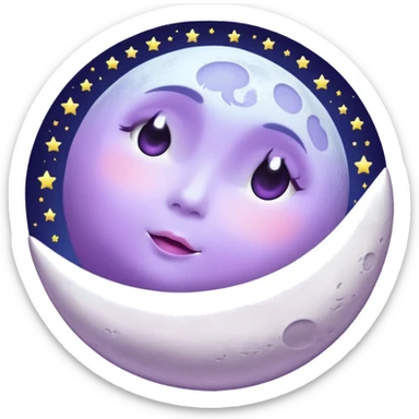 lilac diary moon mais claro sticker