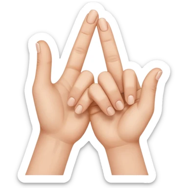 Hand making the shape of an L sticker