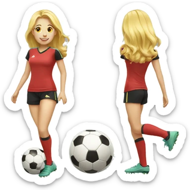 blond woman doing soccer tricks sticker
