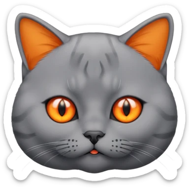 make british shorthair emoji's, female, grey furr, orange eyes sticker