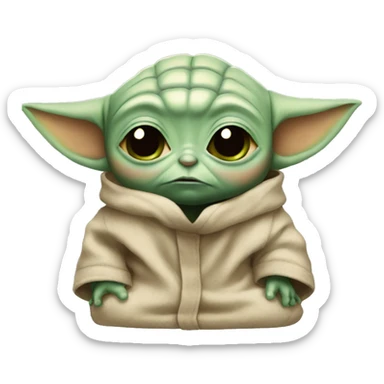 Cute baby yoda in tears  sticker