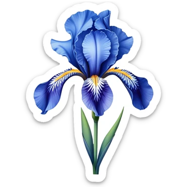 single Sky Blue Iris, straight stem sticker
