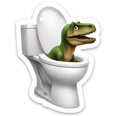 Trex pooping on toilet sticker