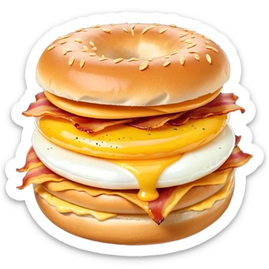 Bacon egg and cheese bagel sticker