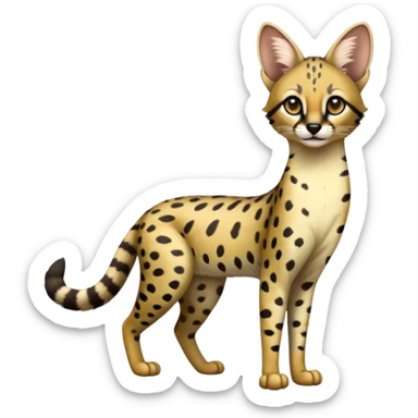 Serval-Genet-Civet-hybrid, full body sticker