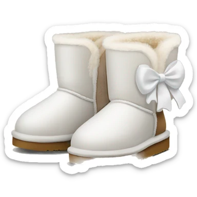 ugg boots with a white bow  sticker