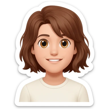 Brown hair with sticker