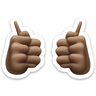 two hands in shape of Guns crossing each other with joint thumbs sticker