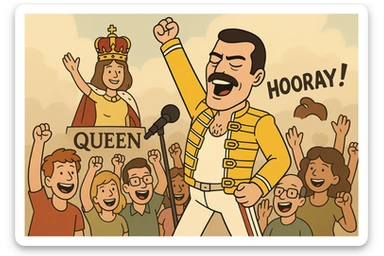 The people hooray queen wembley crowd Freddie Mercury sticker