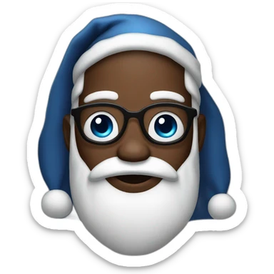 black santa with and blu eyes sticker