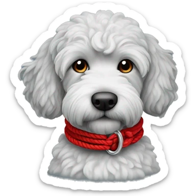 black standard groodle red rope collar sticker