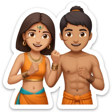 brother and sister fighting indian culture naughty  sticker