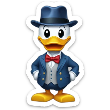 AI coding assistant like well-dressed donald duck sticker