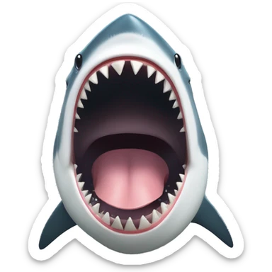 a shark drooling saliva from the mouth sticker