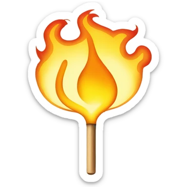 flaming match sticker