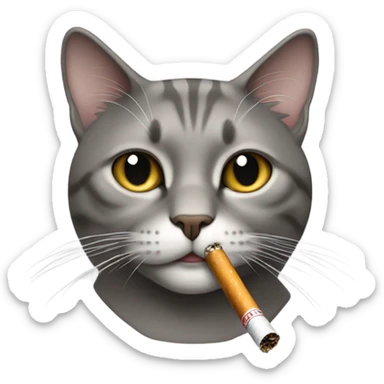 Cat smoking a cigarette  sticker