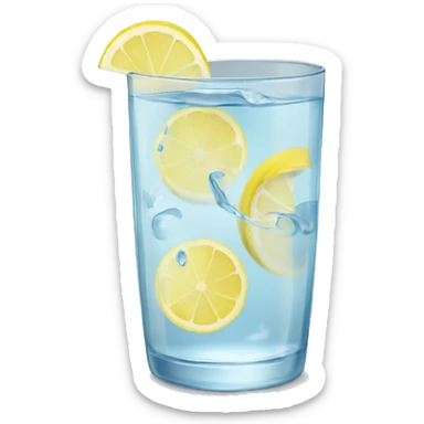 glass of water with lemon slices sticker