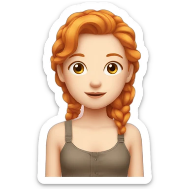 cute ginger girl hi sticker