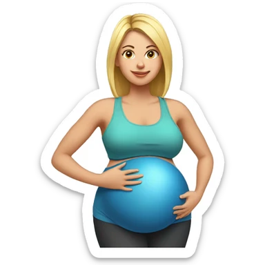 pregnant woman at the gym sticker