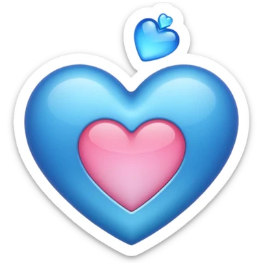 Corazón con color azul y rosado mezclados  sticker
