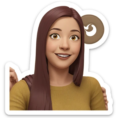 smiling girl with long hair sticker