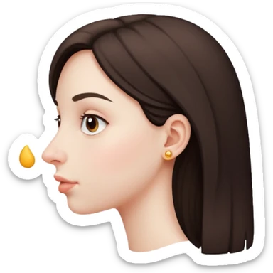 Girl with big bulgy Nose, side view sticker
