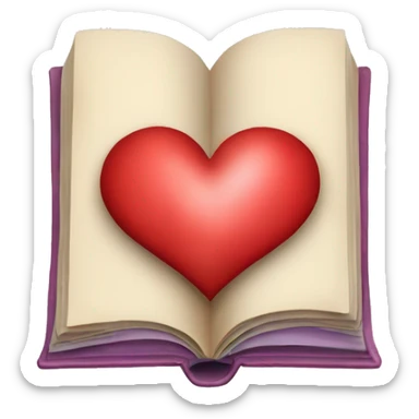 book with heart on cover sticker