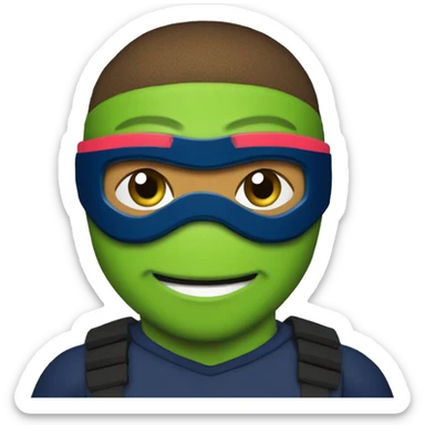 kylian mbappe as a teenage mutant ninja turtle, psg colour eyemask sticker