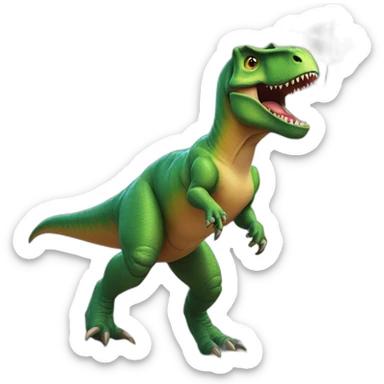 T-Rex flying a kite sticker