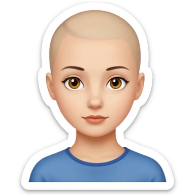 Girl with shaved head on the side  sticker