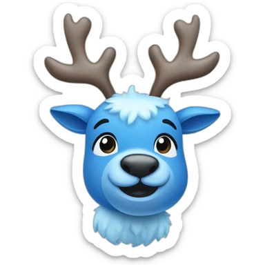 cute blue reindeer sticker
