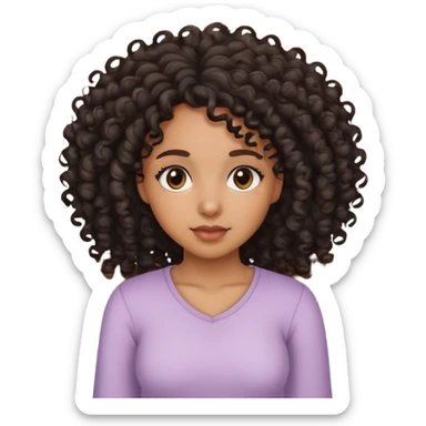 Clean girl bedroom and black Latina with curly hair  sticker