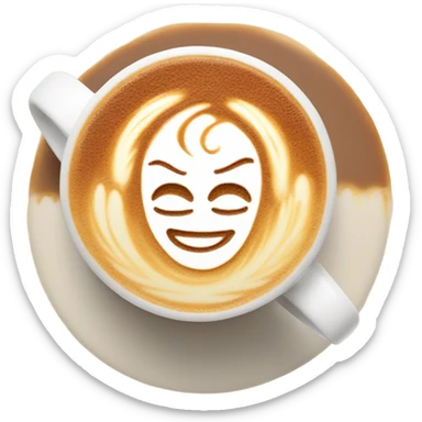 Latte with bow latte art sticker