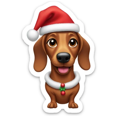 Wiener dog in a Christmas outfit sticker