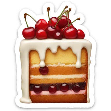Cake with a cherry sticker