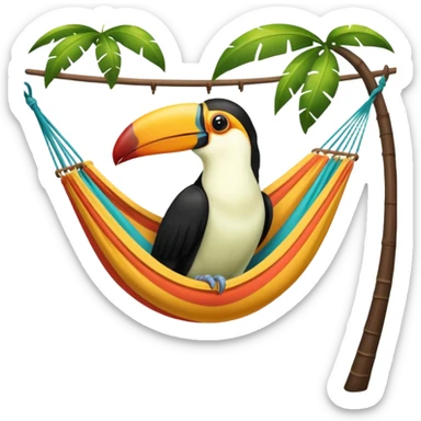Toucan in a hammock sticker