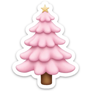 pastel pink christmas tree sticker