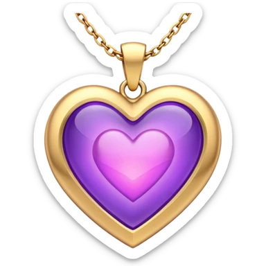 A very beautiful and aesthetic pink and gold heart pendant with a little I love you engraved on it. The style would be iOS. It has a purple glow around it. And it would look otherworldly and etherial. sticker