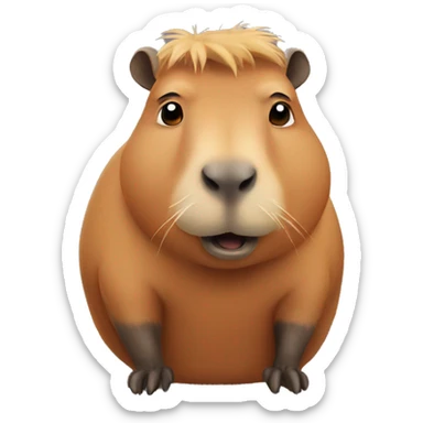 Capybara looking confused sticker
