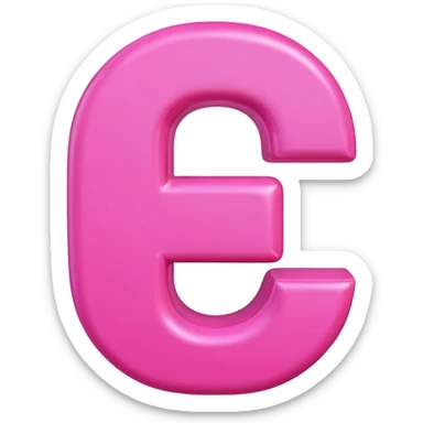 mix color pinks 3d letter p sticker