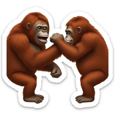 two orangutans fighting at the bar sticker