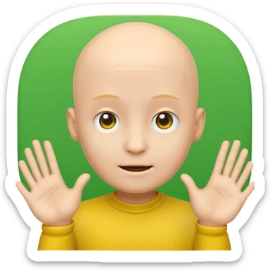 no hair round yellow emoji no finger upp with greenscreen and no body no arms ears sticker