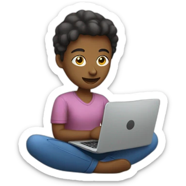 social media manager working on laptop sticker